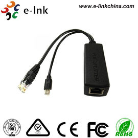 10/100 / 1000M Ethernet Üzerinden Güç Enjektörü 5V 2A Mikro USB Bağlantı Noktalı PoE Splitter