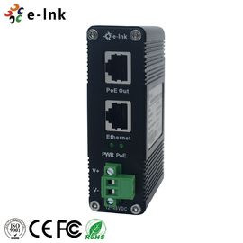 E-Link Gigabit Ethernet Üzerinden Güç Enjektörü 12 ~ 48VDC Güç Girişi DIN Rayı / Duvara Montaj