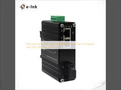 Mini Endüstriyel 30W PoE Fiber Medya Dönüştürücü IEEE 802.3at Uyumlu -40℃~75℃