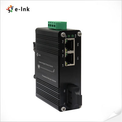 Mini Industrial 30W PoE Fiber Media Converter Compliant with IEEE 802.3at -40℃~75℃