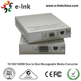 2km Gigabit Ethernet Media Converter With Internal Power , Managed Fiber Media Converter