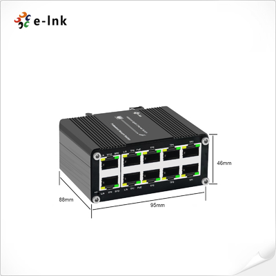Industrial 8-Port Gigabit PoE+ Switch with 2 Gigabit Uplink Ports, 240W Output, -40°C to 80°C