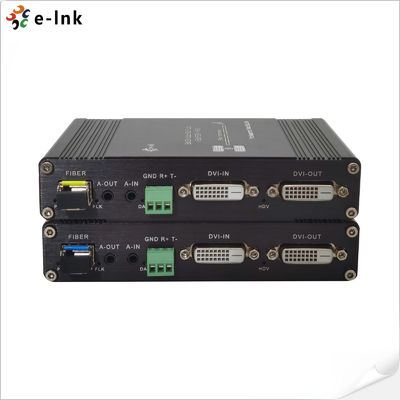 Bi-directional DVI Audio RS232 Fiber Optic Extender up to 20km