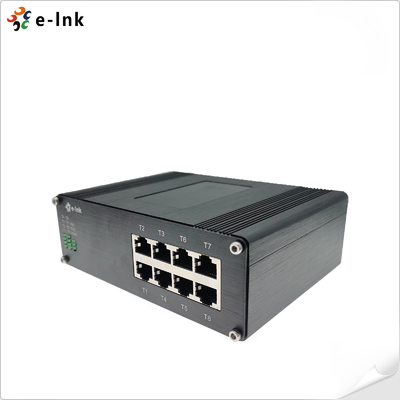 Unmanaged Industrial Ethernet Media Converter 8 Port 10/100BASE-T 58VDC FCC