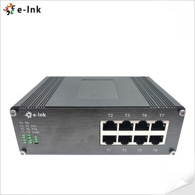 Unmanaged Industrial Ethernet Media Converter 8 Port 10/100BASE-T 58VDC FCC