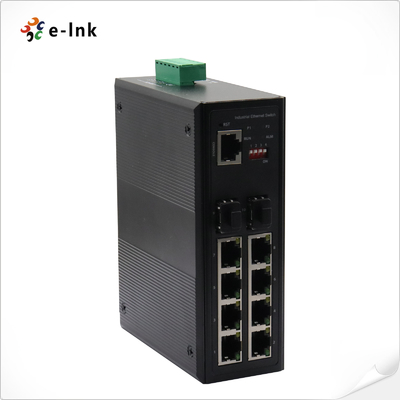 Endüstriyel Ethernet POE Anahtarı 8 Gigabit RJ45 Bağlantı Noktaları 2 Gigabit SFP Bağlantı Noktaları