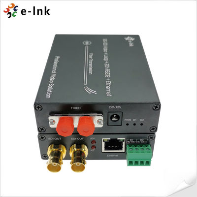 LNK-12GSDI Serisi Fiber Çevirici, 4K UHD Video, Döngü Çıkışı, Gigabit Ethernet ve RS485