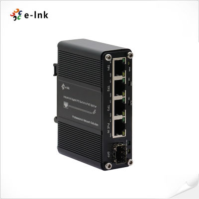 Endüstriyel PoE Splitter Switch 4 Port Gigabit ve SFP Fiber Uplink
